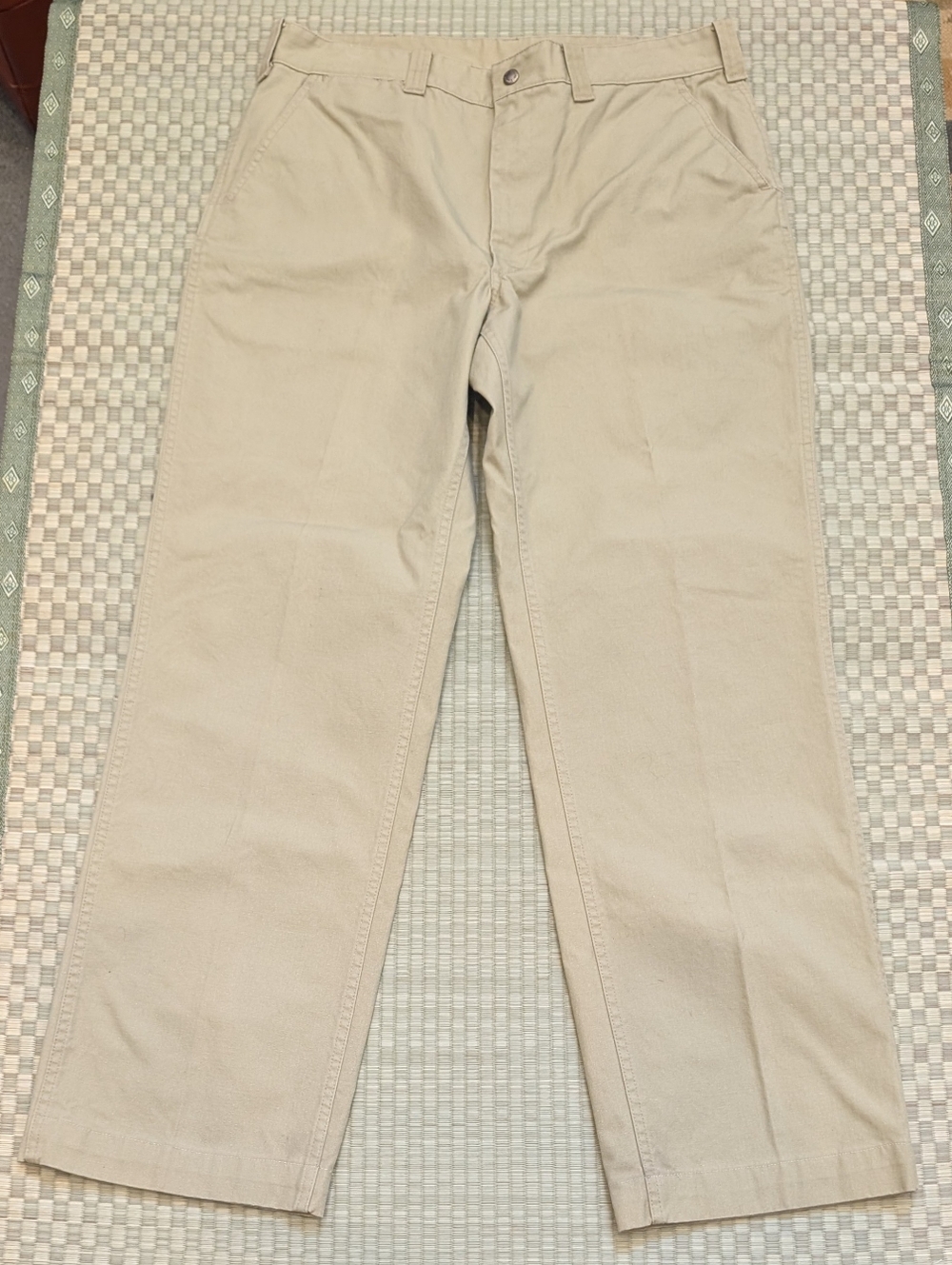 Vintage Filson Lot 79 Tin Cloth Work Pants Beige Men's Size 38 x 32